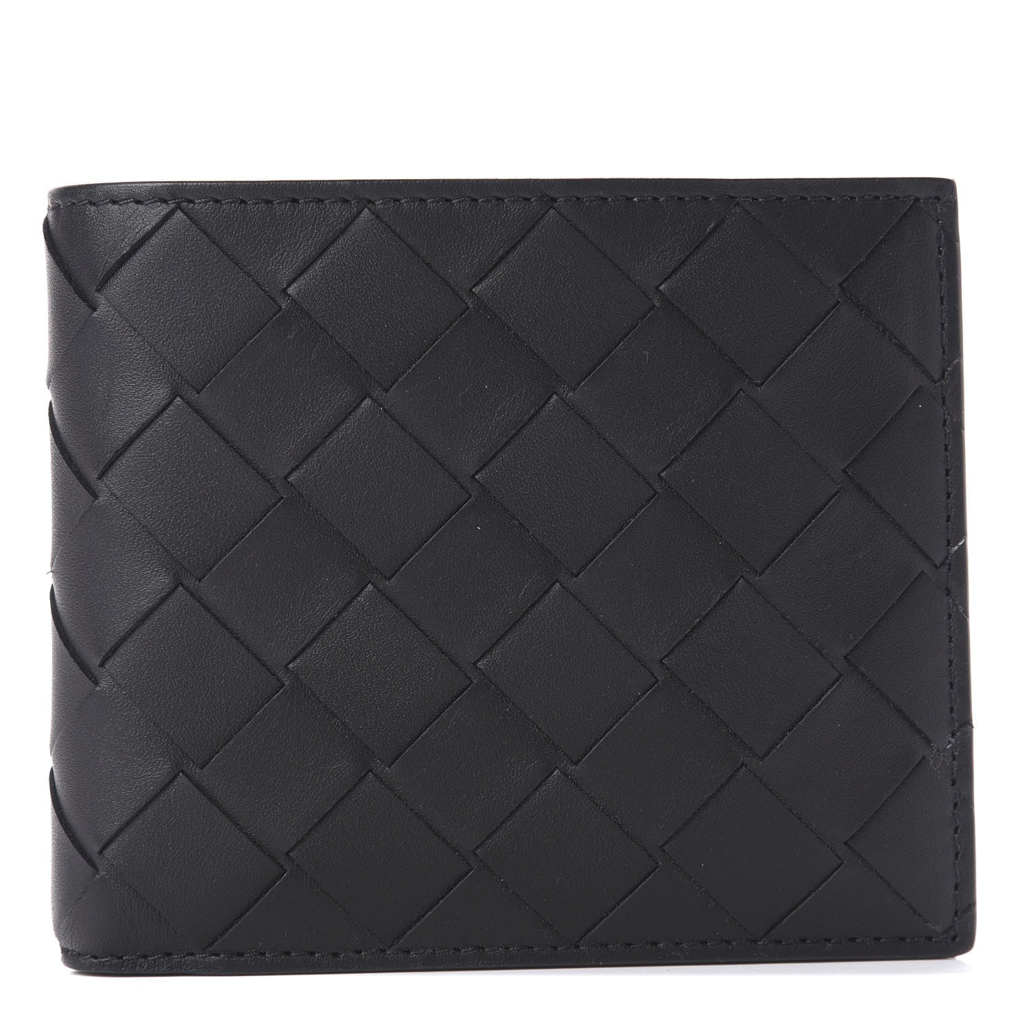 Bottega Veneta Nappa Maxi Intrecciato Bi-Fold Wallet Black 1 of 11