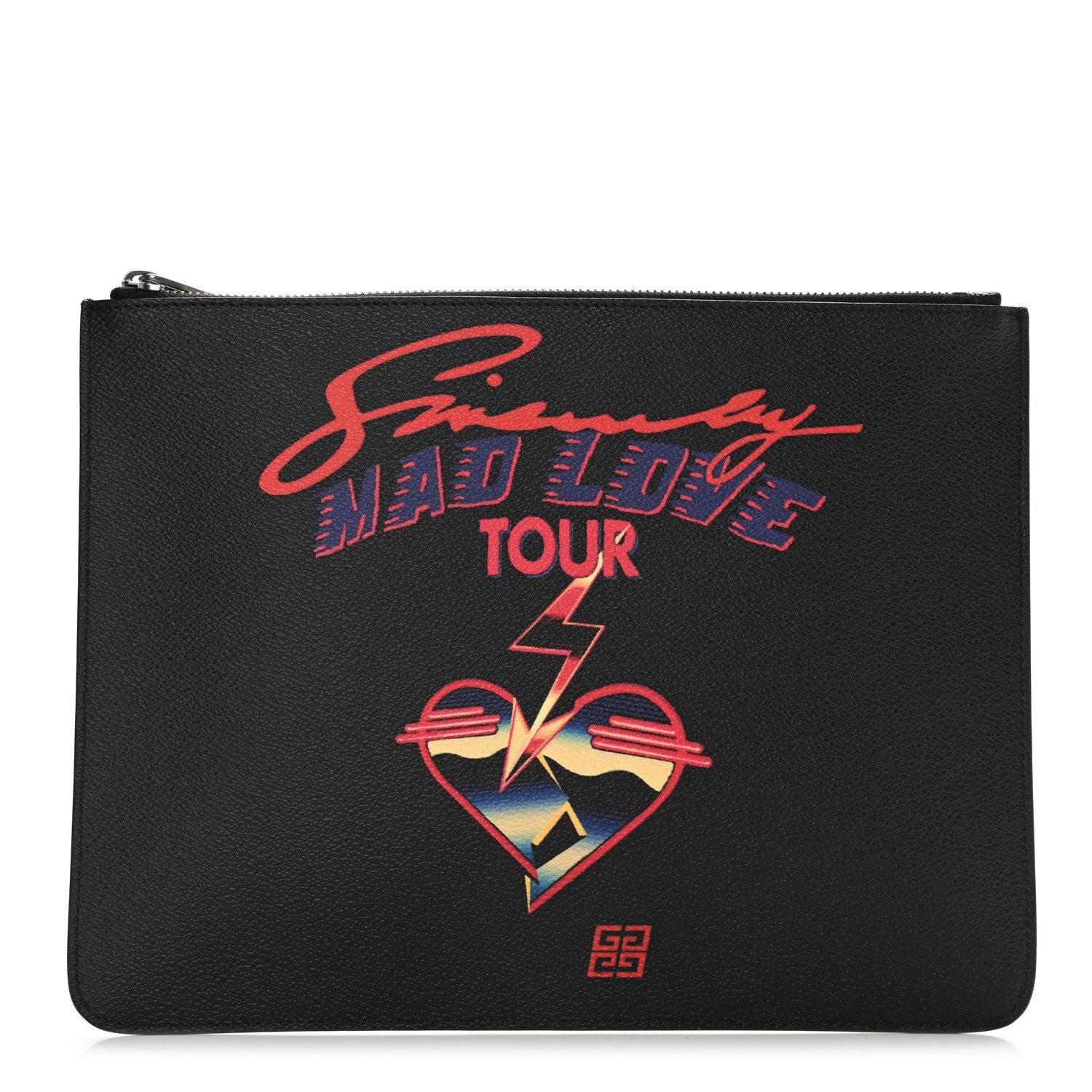 Givenchy Textured Coated Canvas Mad Love Tour Large Pouch Black 1 of 7