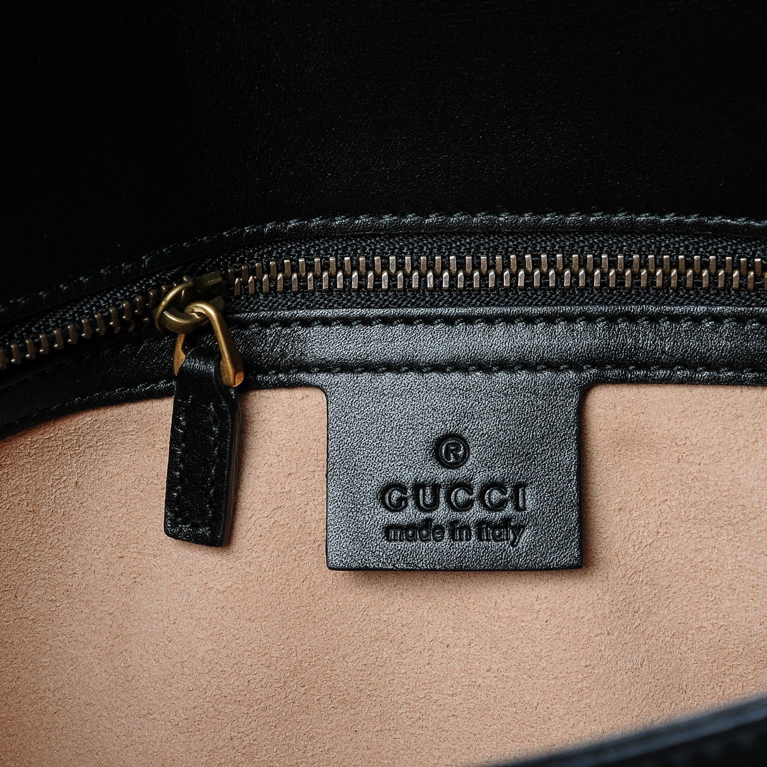 Gucci Calfskin Matelasse Small GG Marmont Shoulder Bag Black 13 of 14