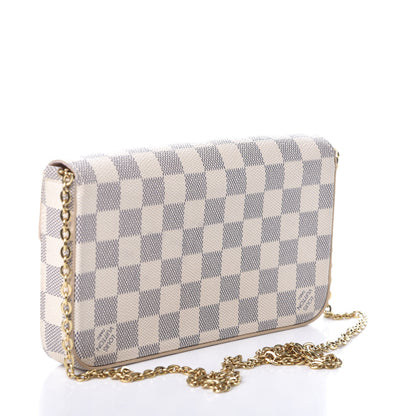 Louis Vuitton Damier Azur Pochette Felicie Chain Wallet Rose Ballerine 3 of 10