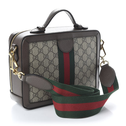 Gucci GG Supreme Monogram Web Small Ophidia Top Handle Shoulder Bag Brown 3 of 10