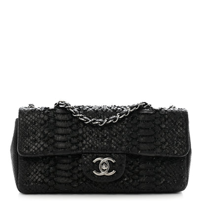 Chanel Metallic Snakeskin Sequin Flap Black 1 of 14