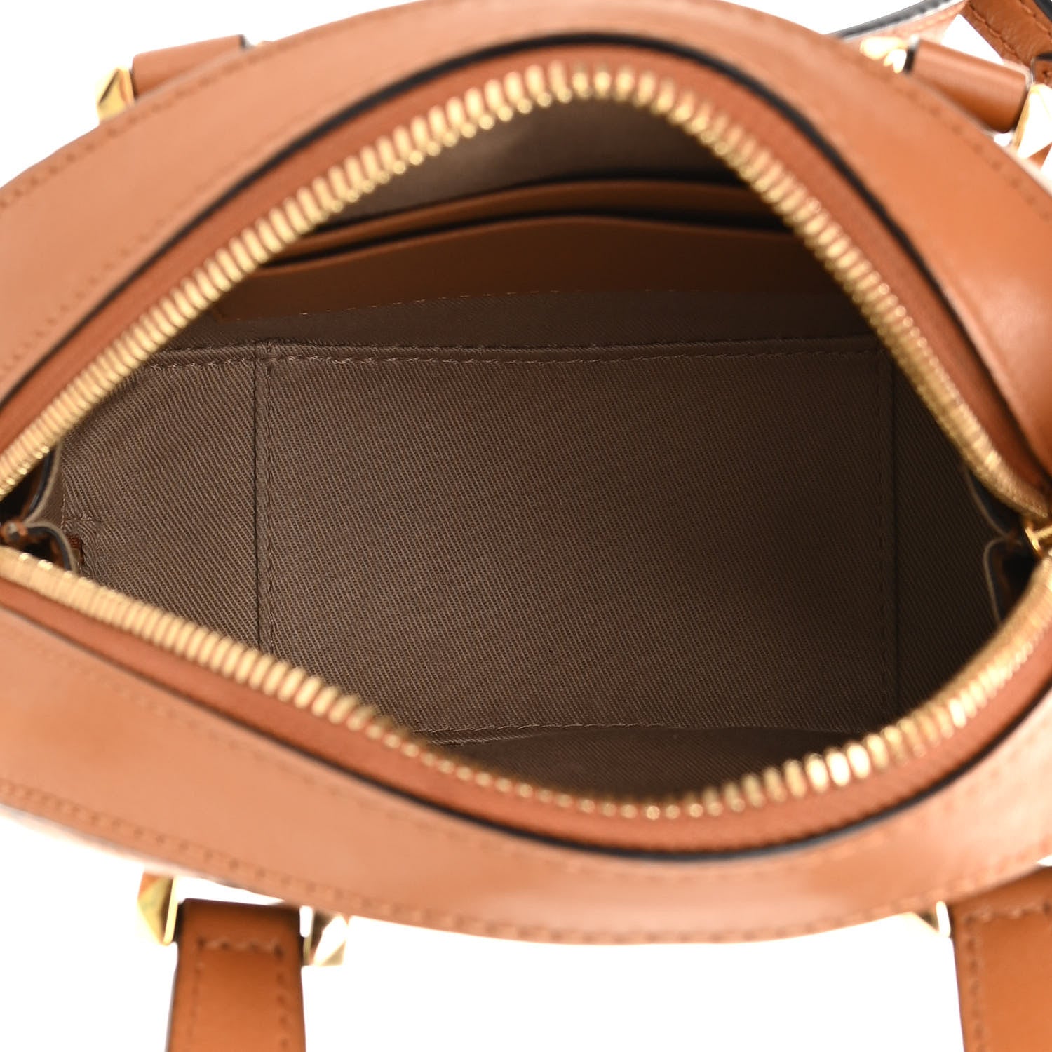 MCM Visetos Essential Small Disco Tote Cognac 5 of 9