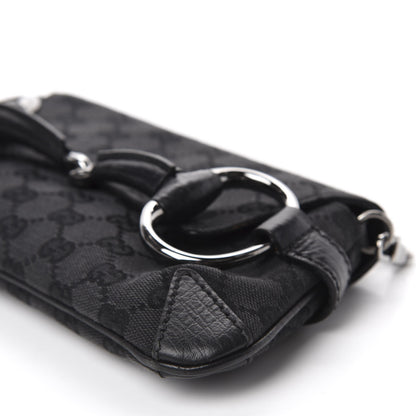Gucci Monogram Horsebit Chain Clutch Black 7 of 10
