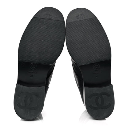 Chanel Calfskin Lace Up CC Short Boots 37 Black 5 of 9