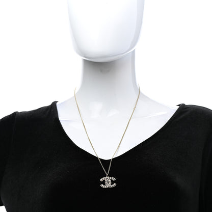 Chanel Pearl Crystal CC Pendant Necklace Gold 2 of 6