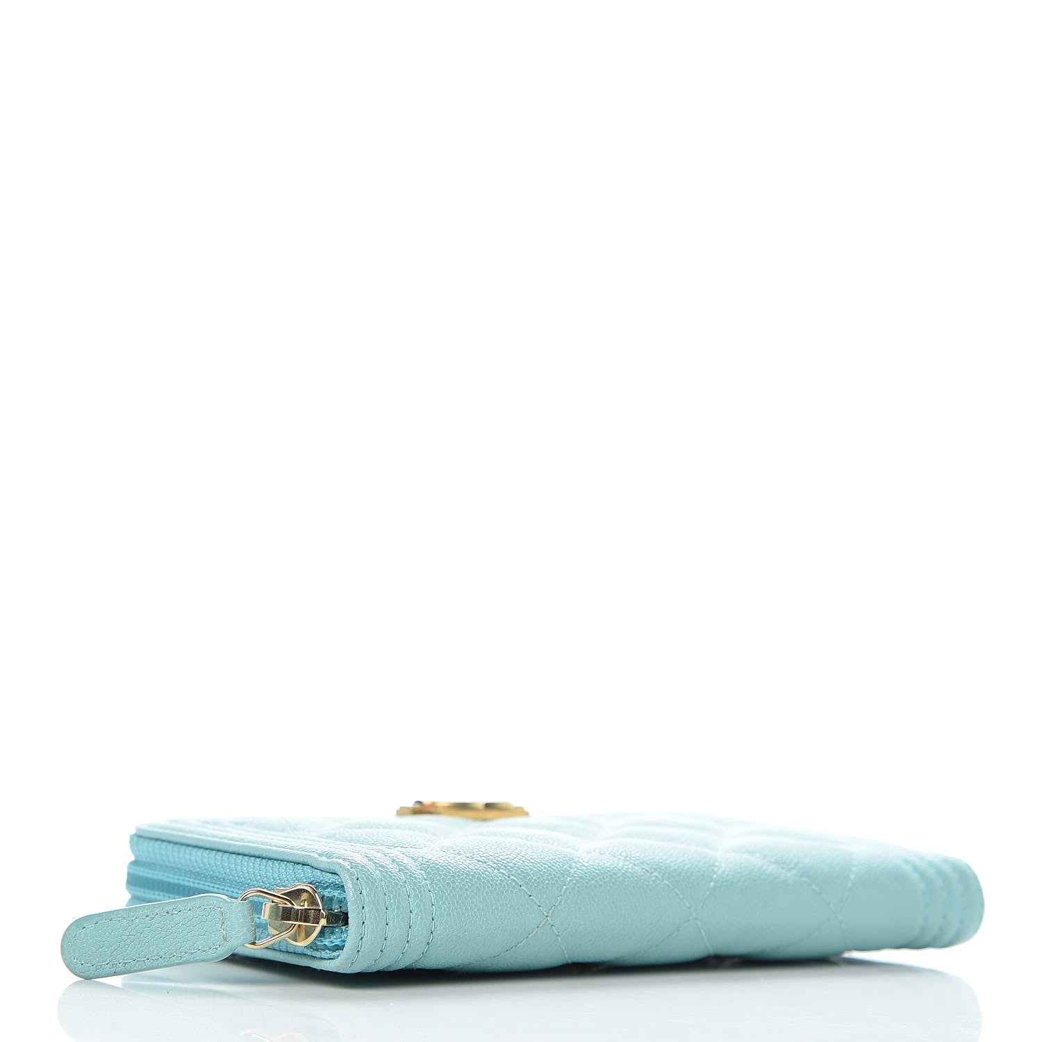 Chanel Caviar Quilted Small Boy Zip Around Wallet Light Blue 4 of 9