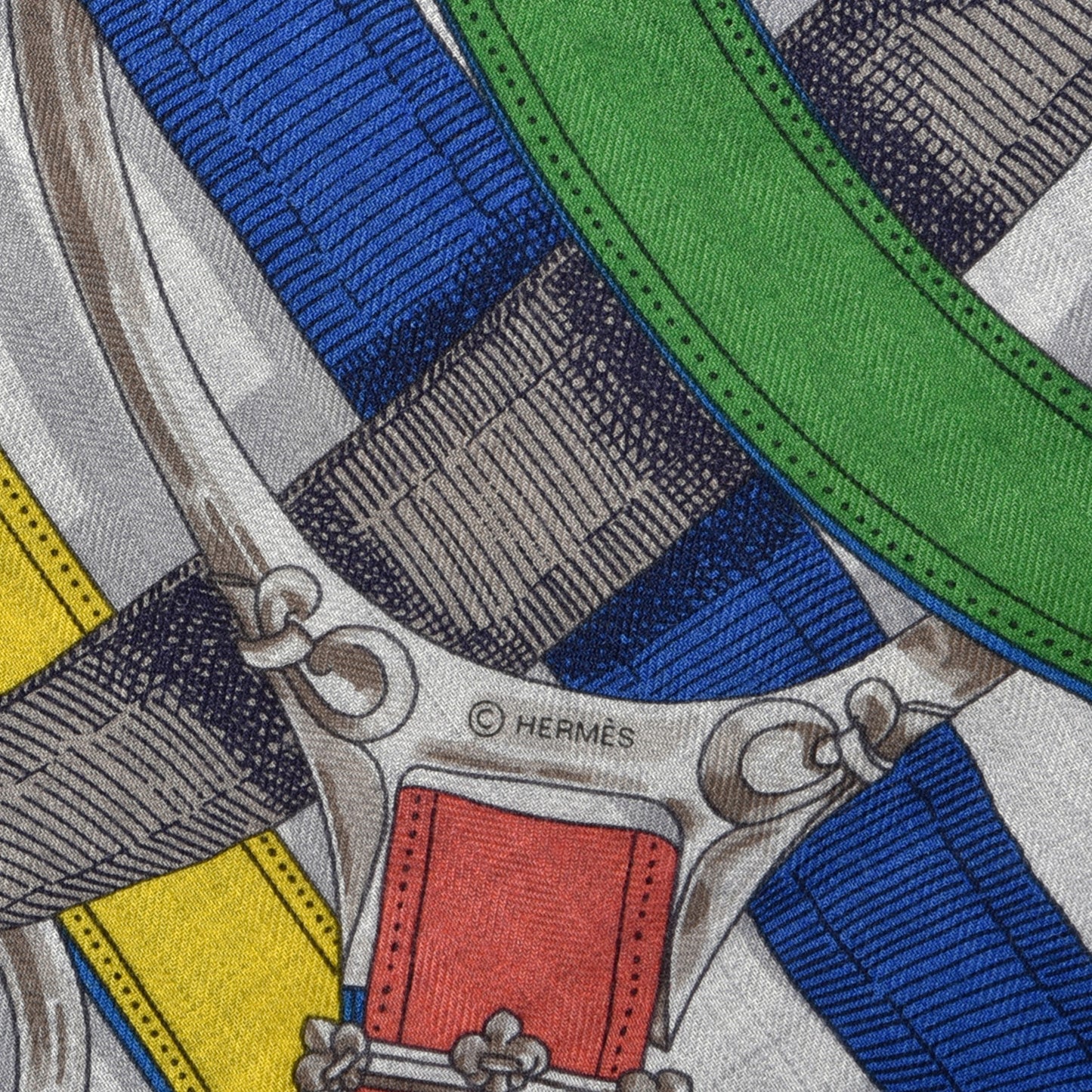 Cashmere Silk Cavalcadour Shawl 140 Gris Chine Bleu Roi