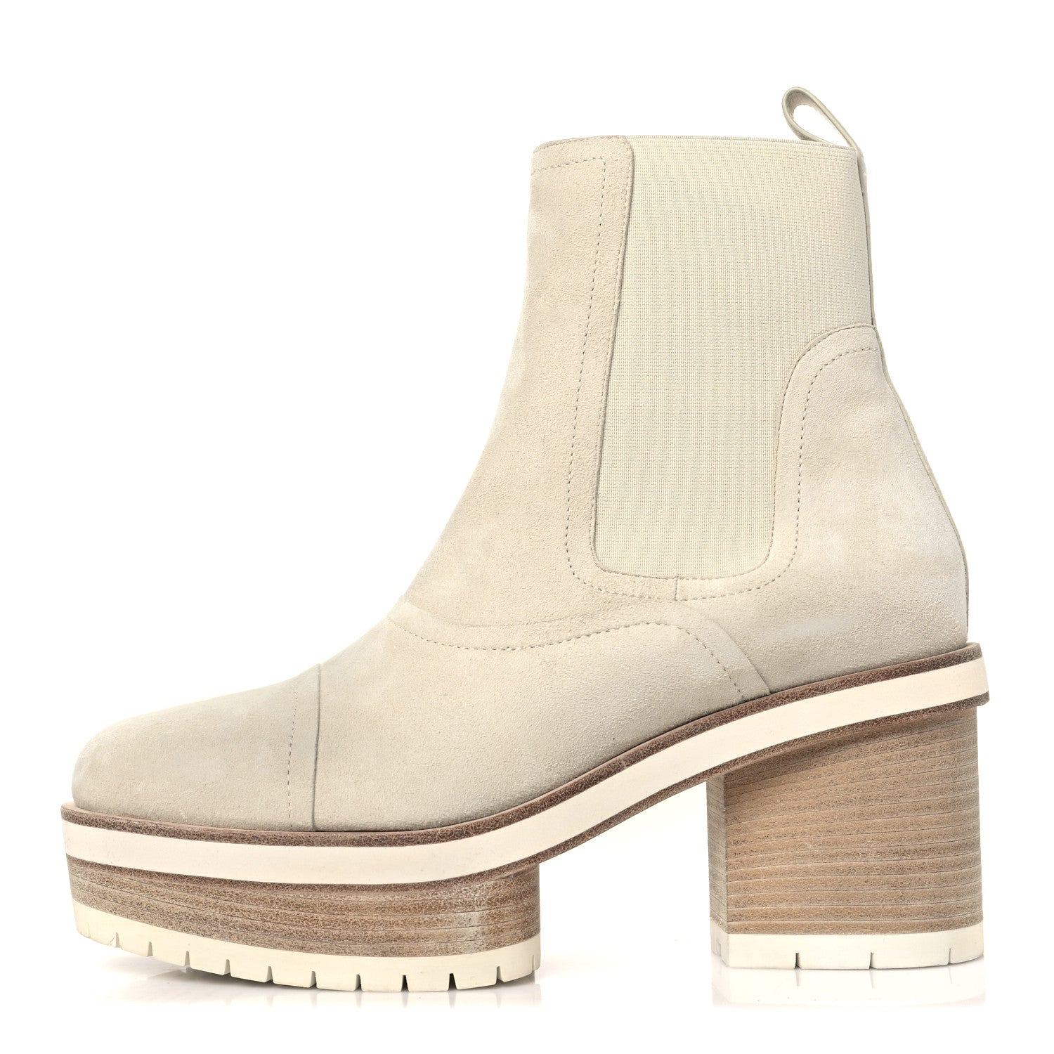 Hermes Suede Goatskin Isee 45 Ankle Boots 41 Blanc De Paris 1 of 8