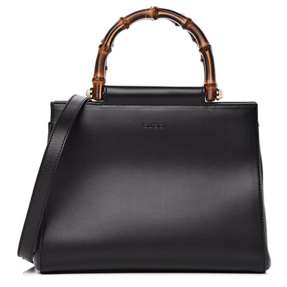 Gucci Nappa Bamboo Small Nymphaea Top Handle Bag Black 1 of 9