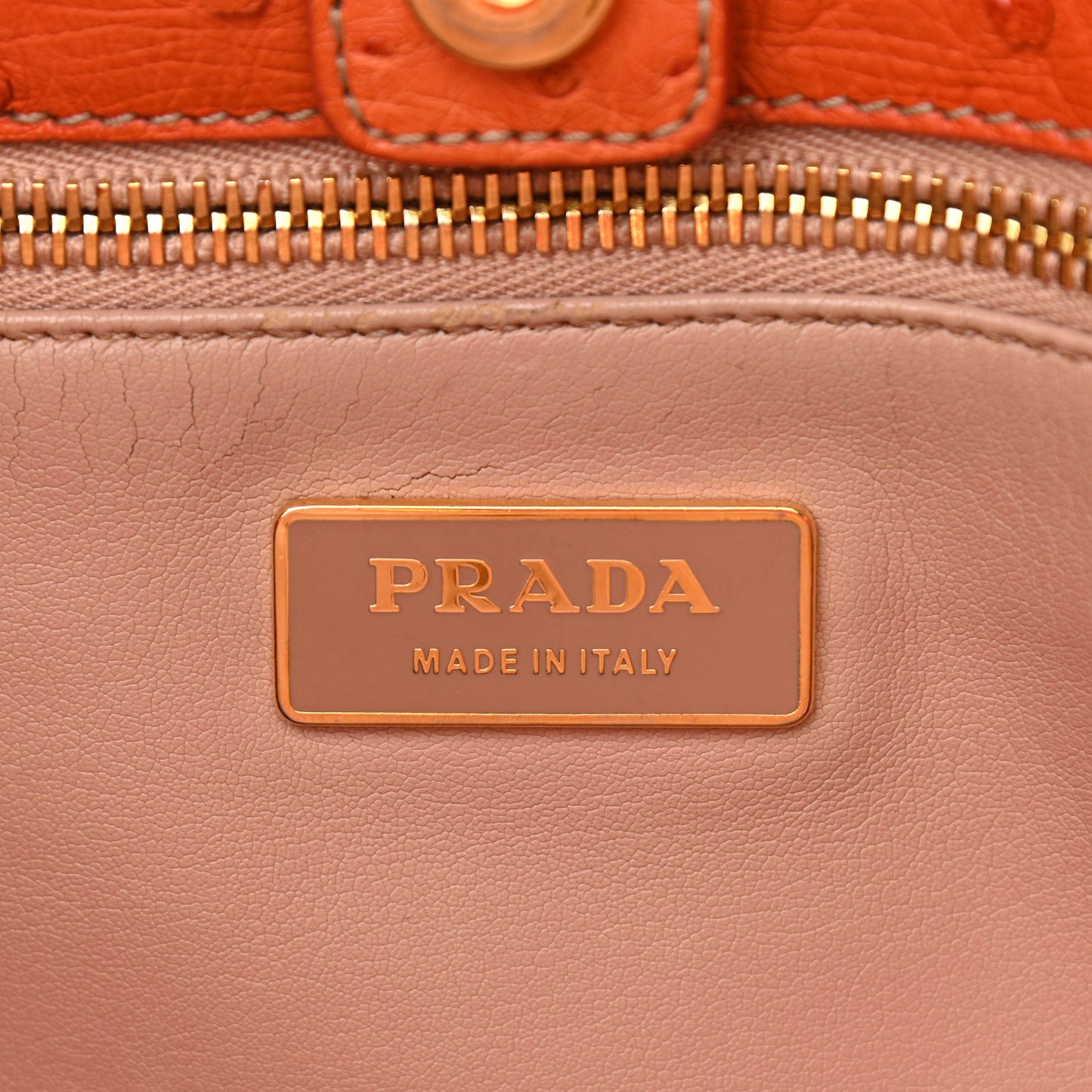 Ostrich Double Zip Tote Papaya