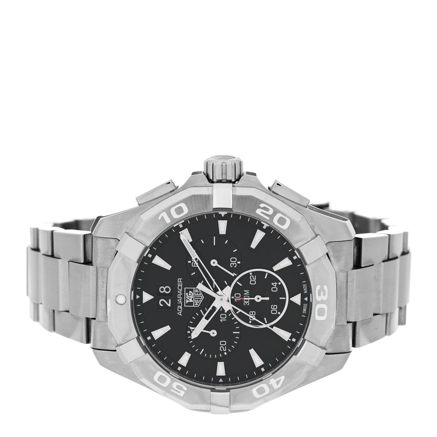 Tag Heuer Stainless Steel 43mm Aquaracer 300M Chronograph Quartz Watch Black CAY111A Black 2 of 5