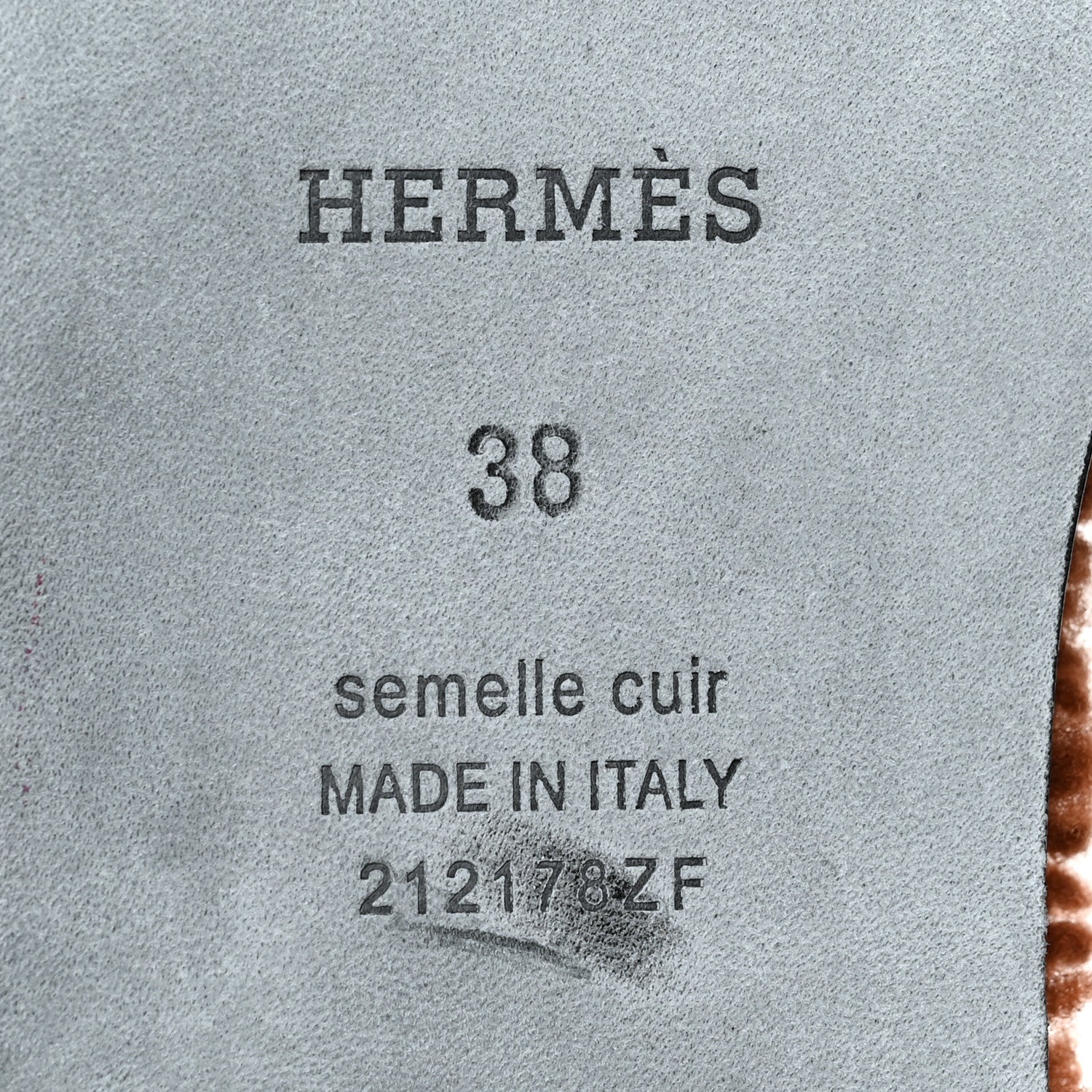 Hermes Woolskin Oran Sandals 38 Cognac 6 of 7
