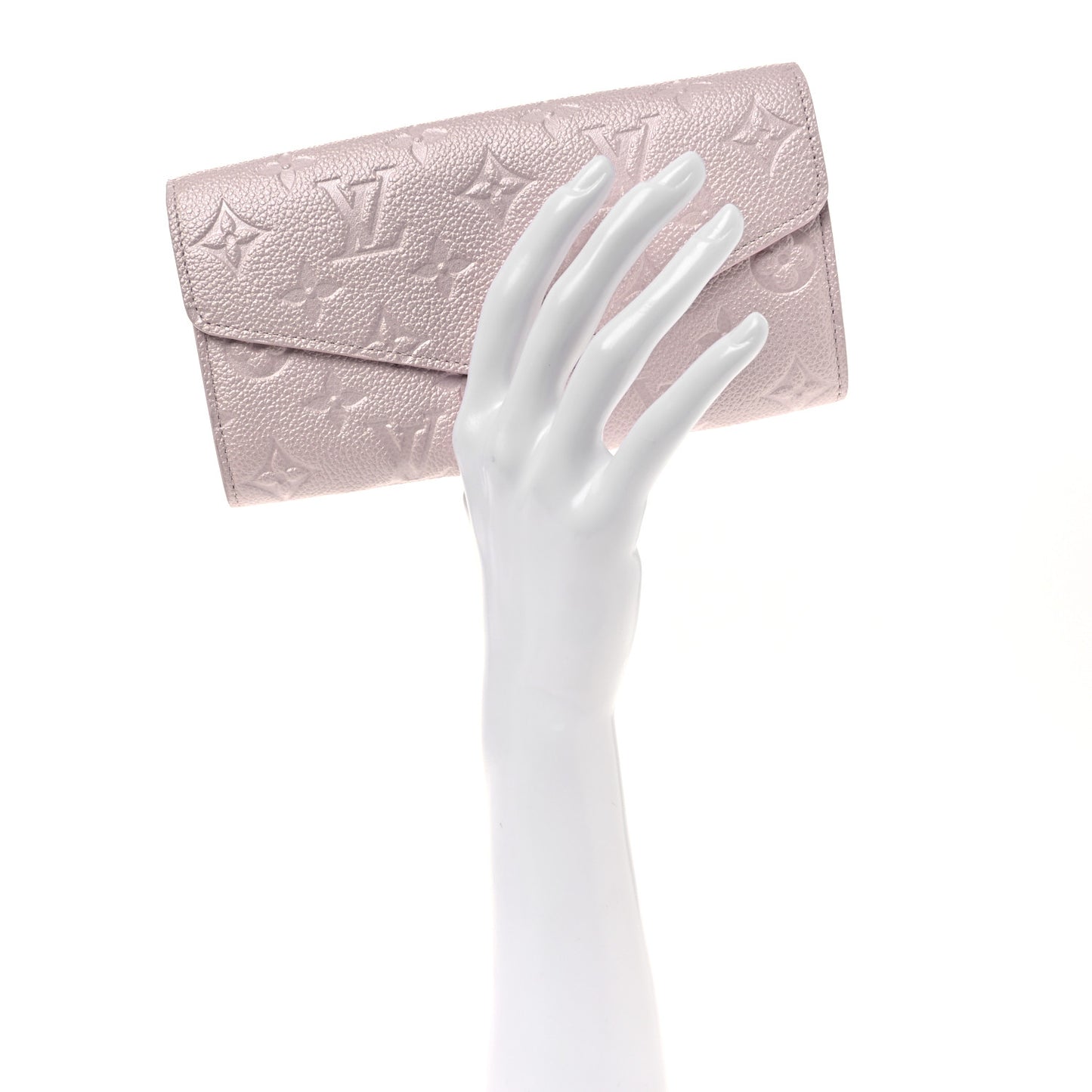 Metallic Empreinte Monogram Crystal Snowflake Sarah Wallet Pearly Lilac