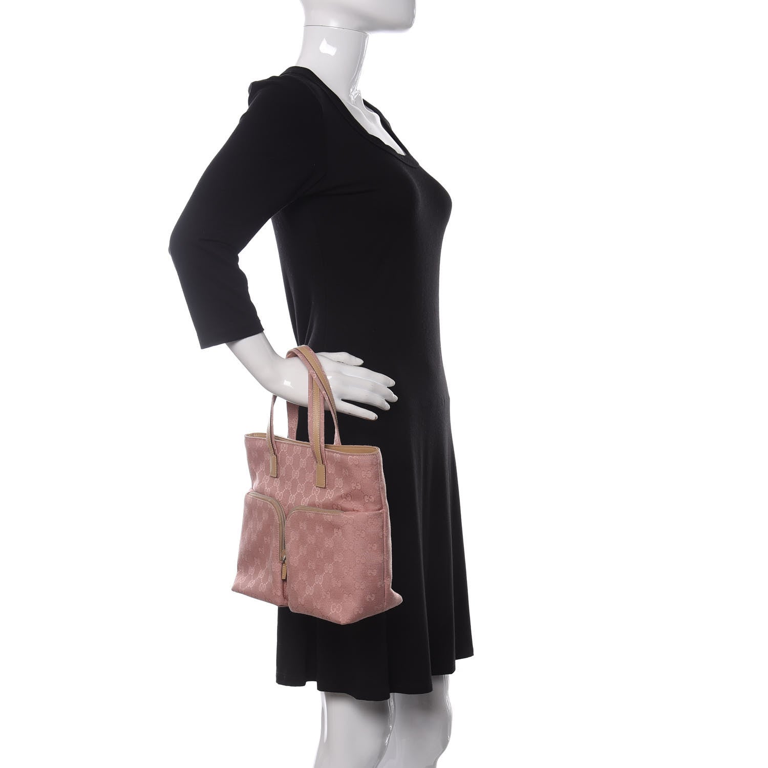 Gucci Monogram Double Pocket Tote Pink 2 of 12