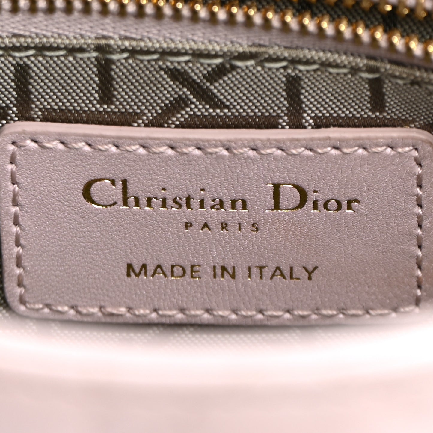 Metallic Lambskin Cannage Mini Lady Dior Lotus