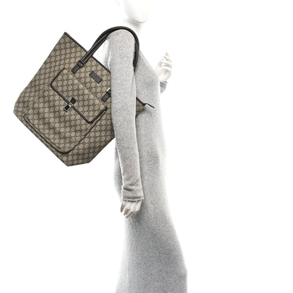 Gucci GG Supreme Monogram Vertical Front Pocket Shopping Tote Brown 2 of 9
