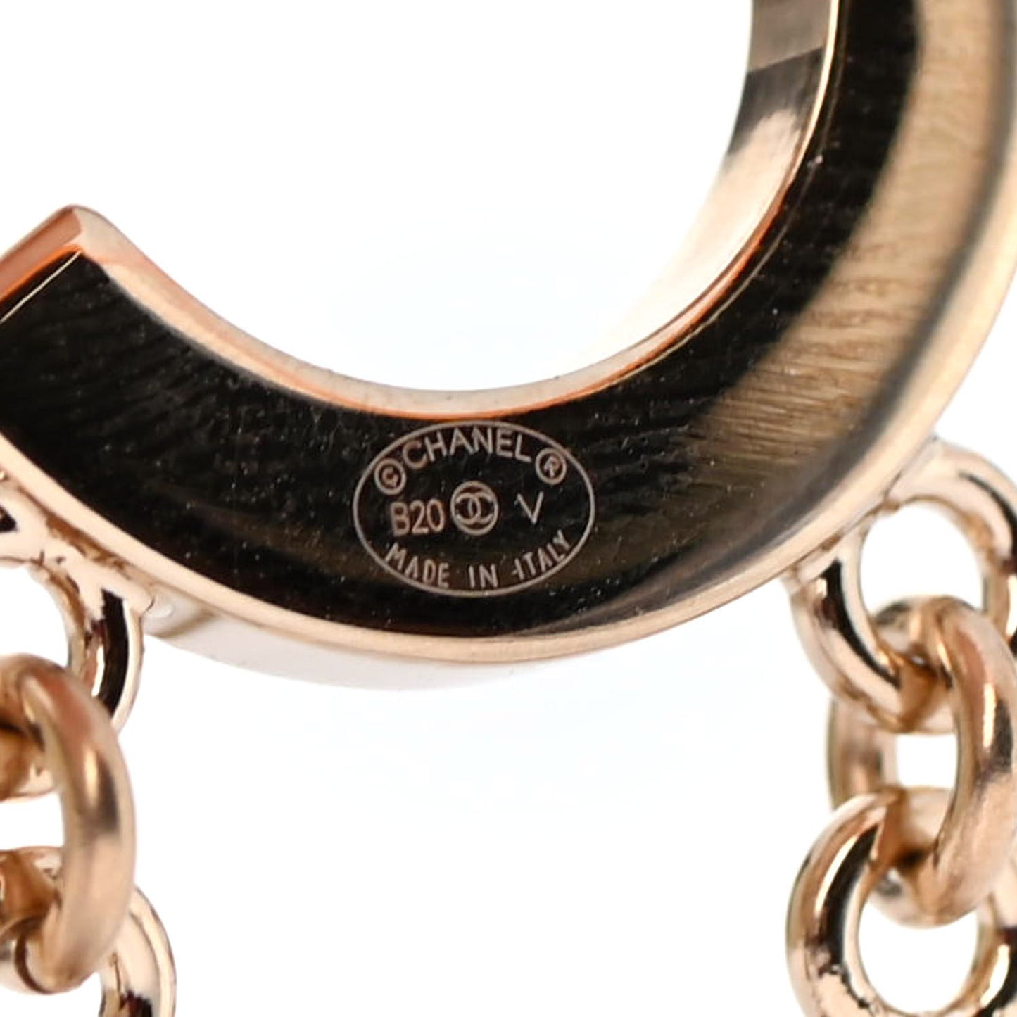 Metal Cha-Nel Logo Drop Earrings Gold