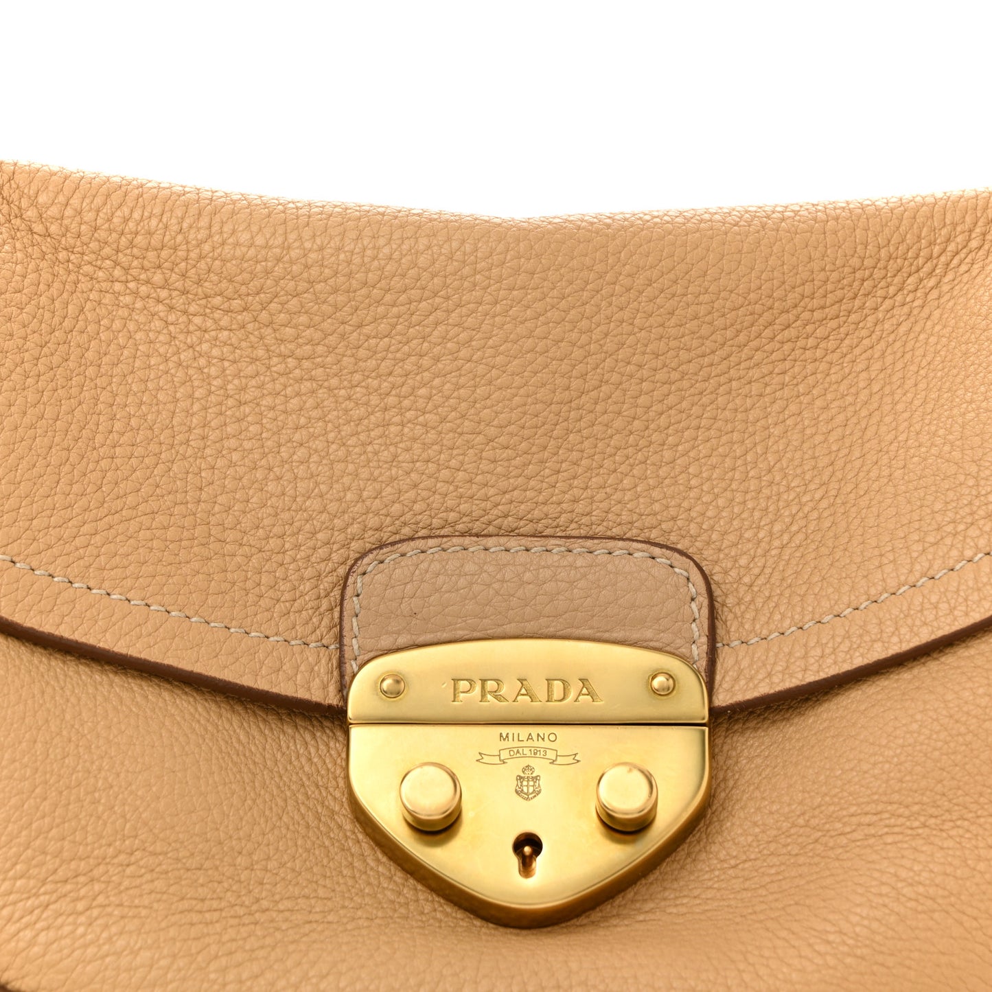 Vitello Daino Pushlock Shoulder Bag Sughero