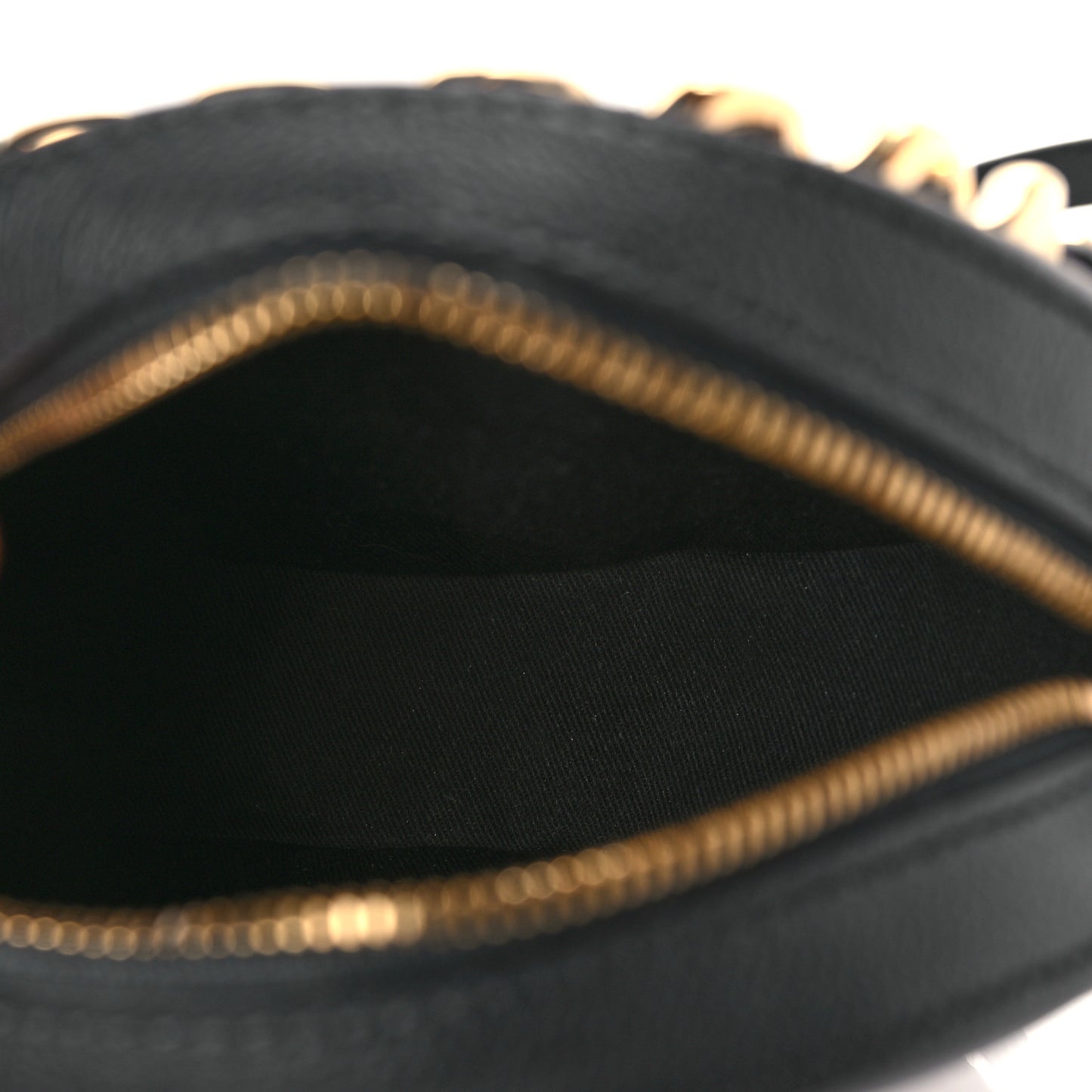 Grained Calfskin Mini La Medusa Disco Round Crossbody Bag Black