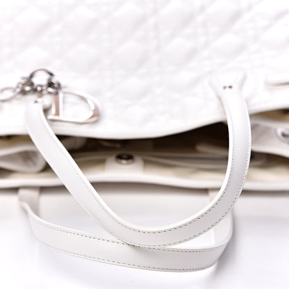 Christian Dior Coated Canvas Cannage Medium Panarea Tote White 10 of 11