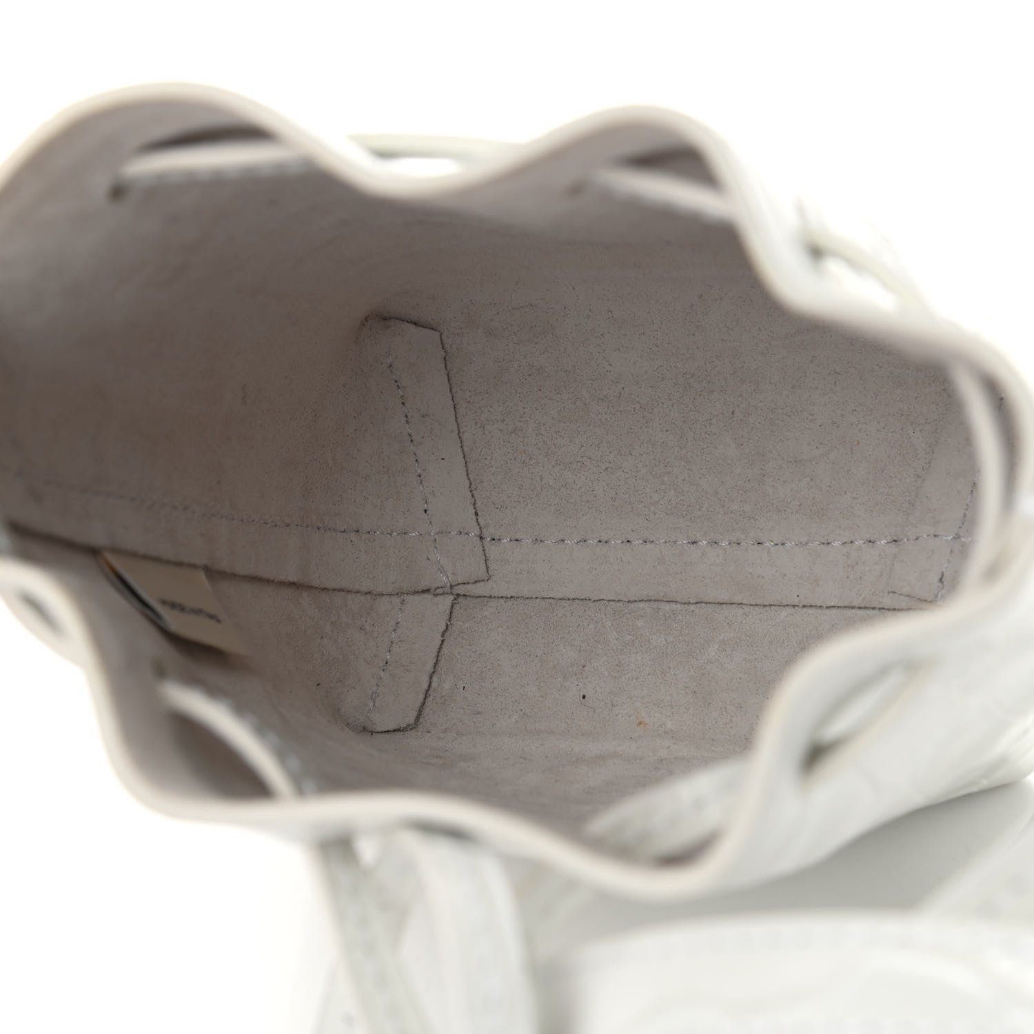 Mansur Gavriel Crocodile Embossed Baby Bucket Bag White 4 of 4