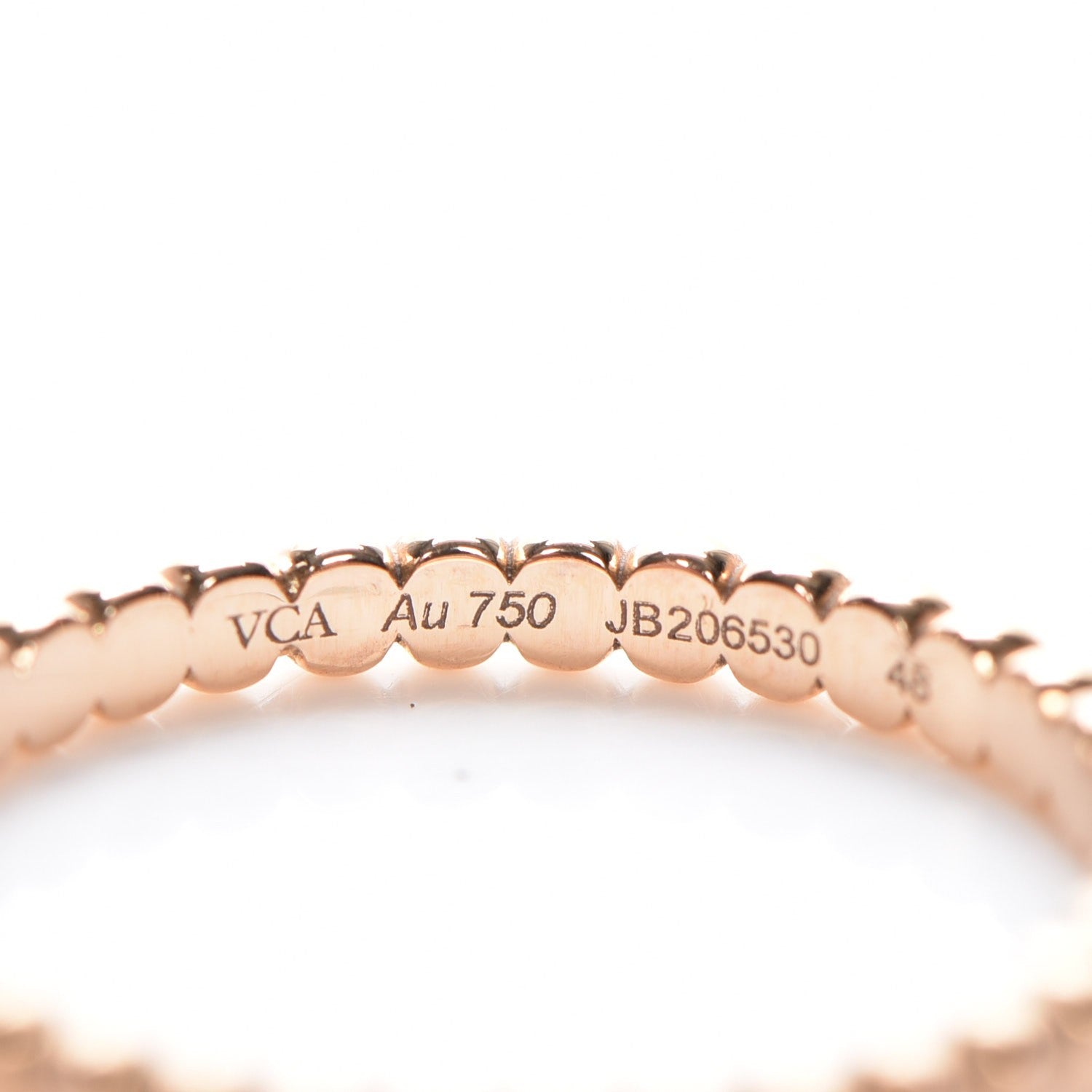 Van Cleef & Arpels 18K Rose Gold Small Perlee Ring 48 4.5 4 of 6