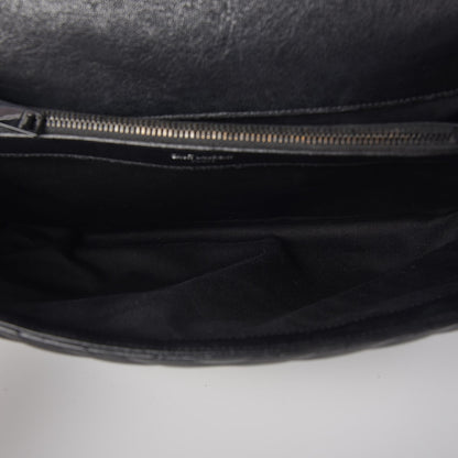 Saint Laurent Sheepskin Matelasse Chevron Monogram Monochrome Large College Satchel Black 5 of 9