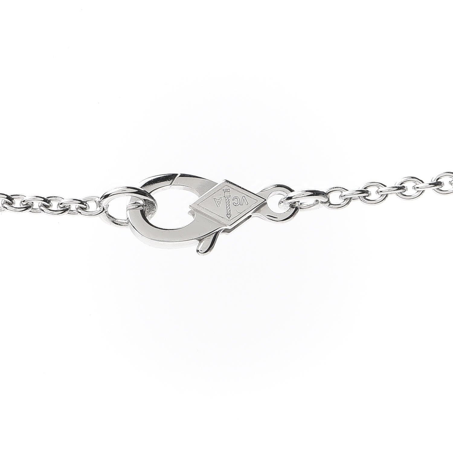 Van Cleef & Arpels 18K White Gold Diamond Pure Alhambra Pendant Necklace 4 of 8