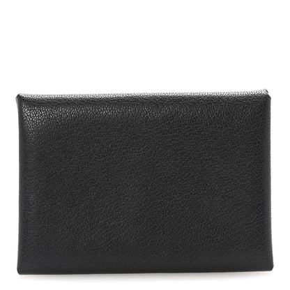 Hermes Chevre Mysore Calvi Duo Card Case Black 1 of 7