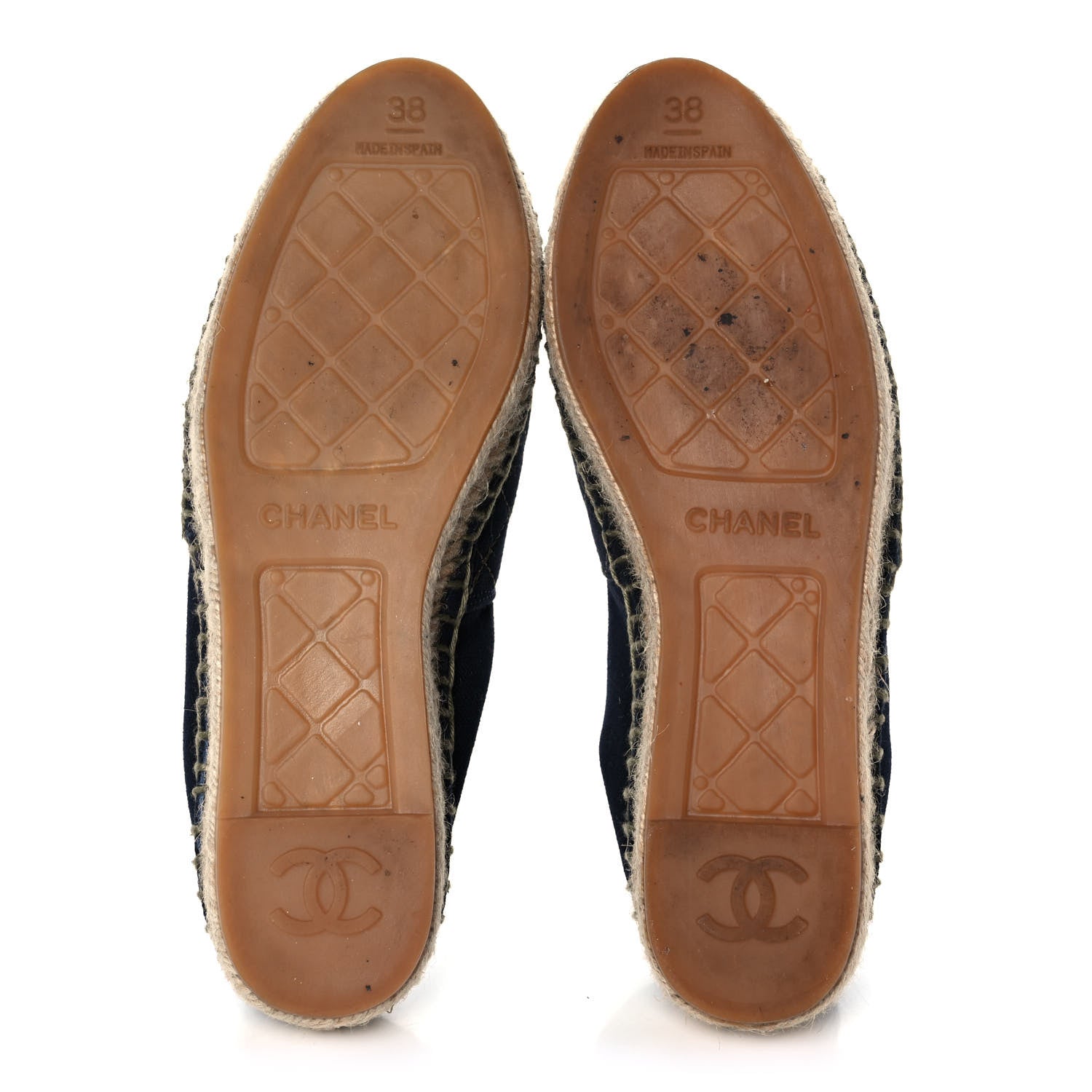 Chanel Fabric Biarritz CC Espadrilles 38 Blue Green 5 of 9