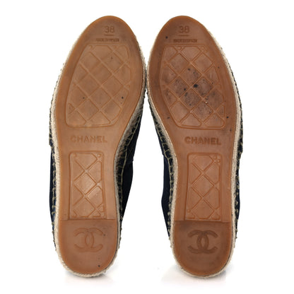Chanel Fabric Biarritz CC Espadrilles 38 Blue Green 5 of 9