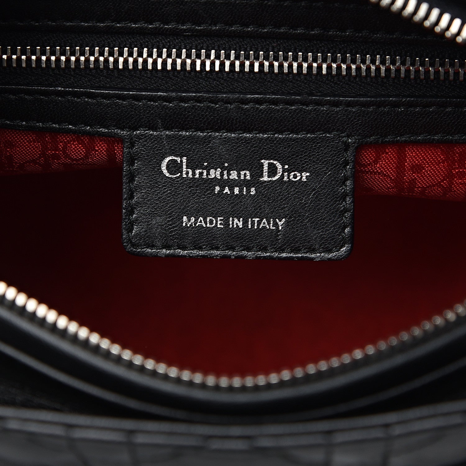Christian Dior Lambskin Cannage Studded Double Strap Medium Lady Dior Black 6 of 10