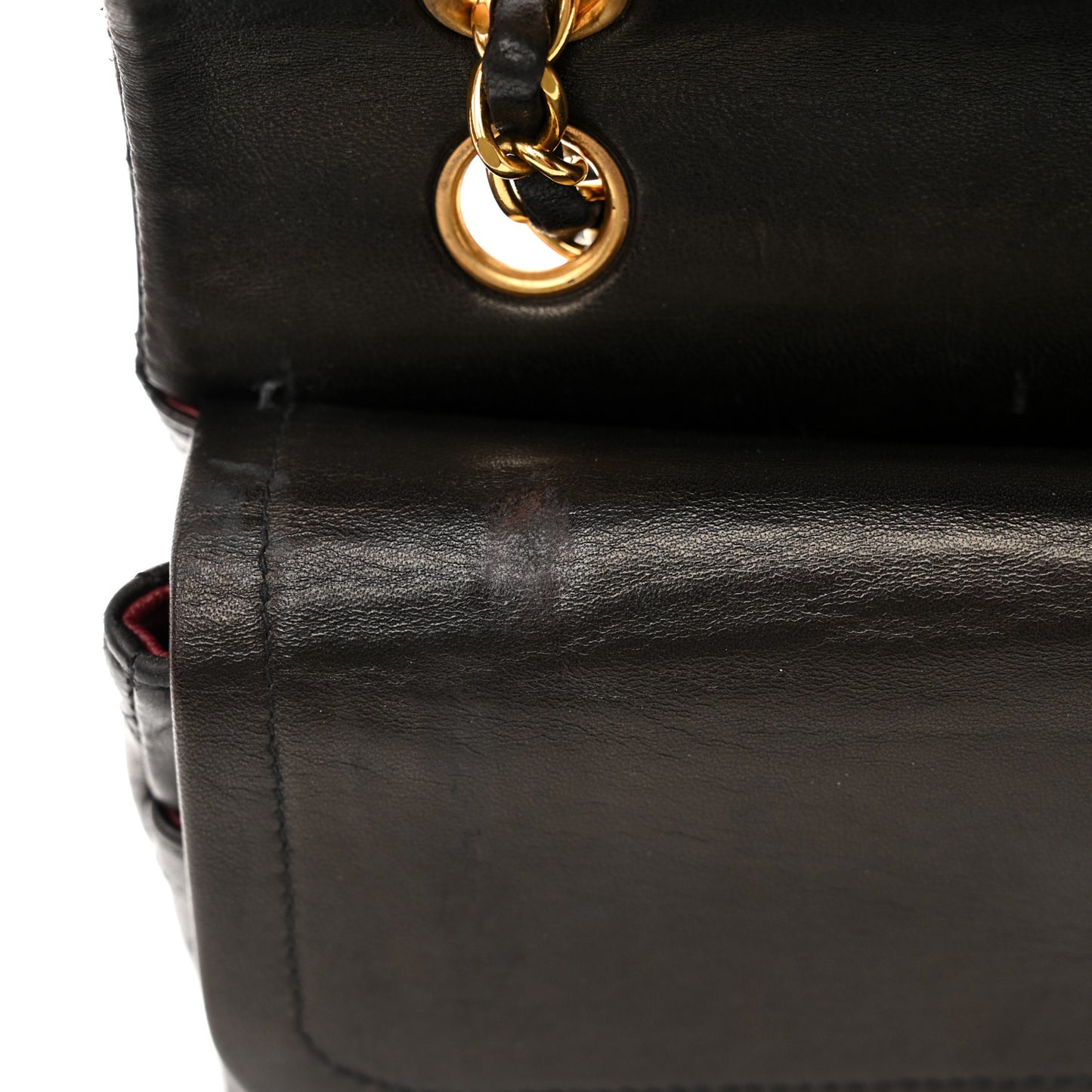 Lambskin Quilted Medium Double Flap Black