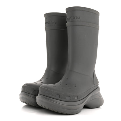 Balenciaga X CROCS Rubber Womens Rain Boots 37 Grafite 3 of 9