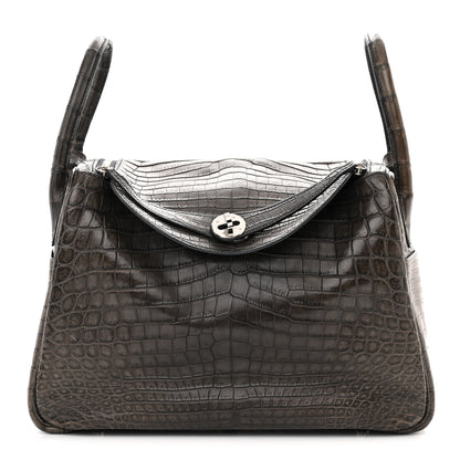 Hermes Matte Niloticus Crocodile Lindy 30 Gris Elephant 1 of 11