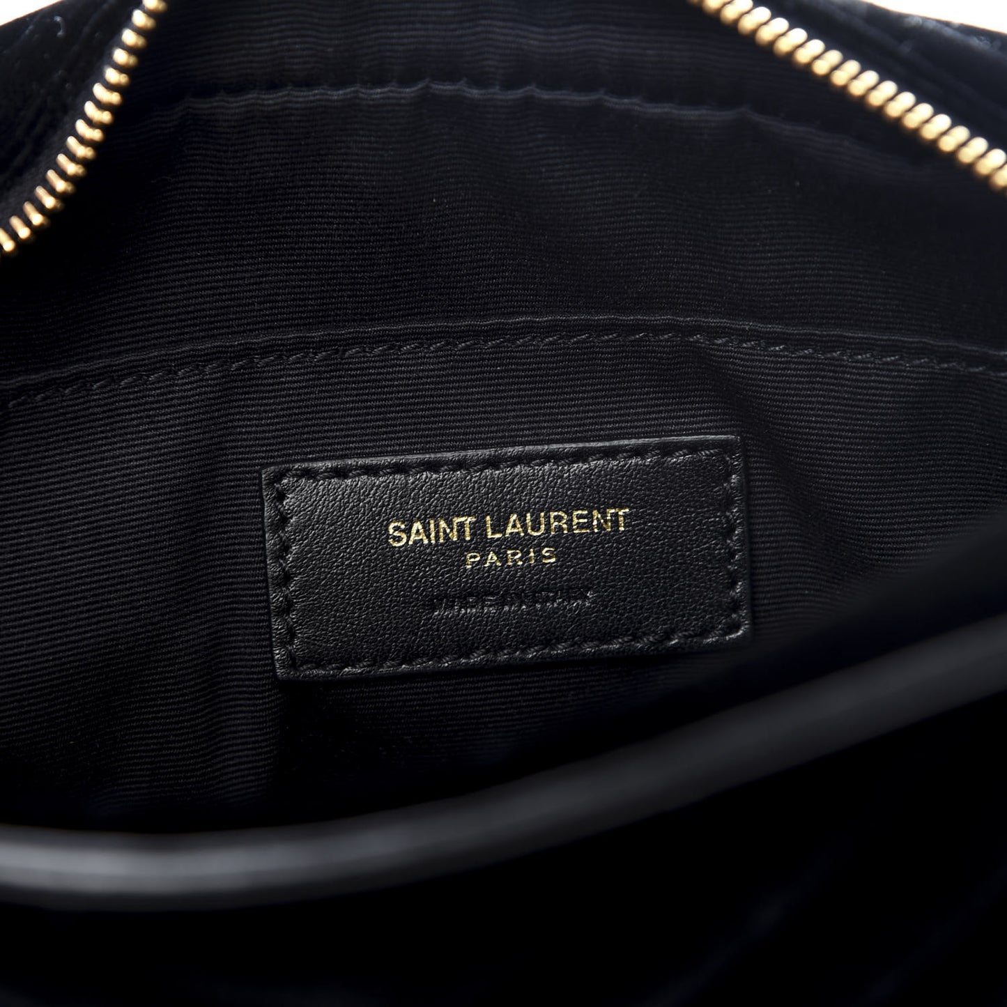 Velour Matelasse Monogram Lou Belt Bag Black