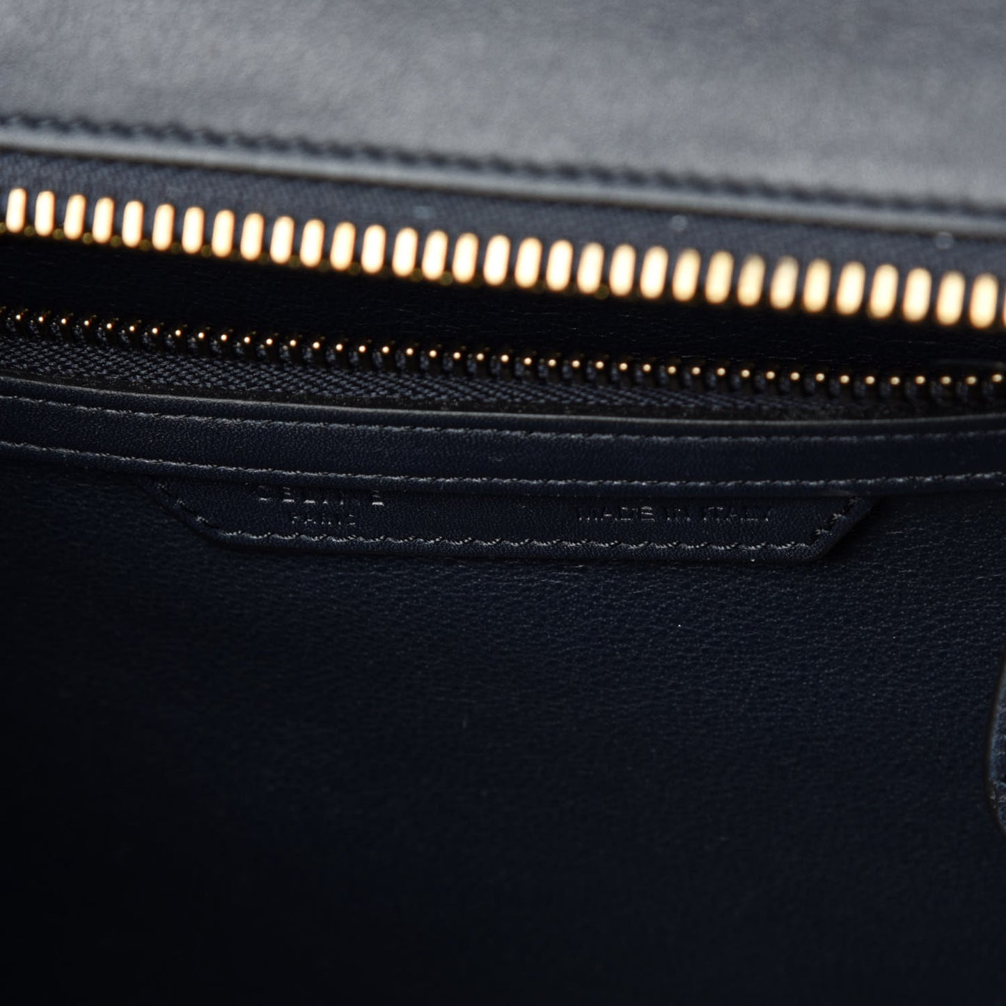 Smooth Calfskin Striped Canvas Micro Luggage Navy Blue