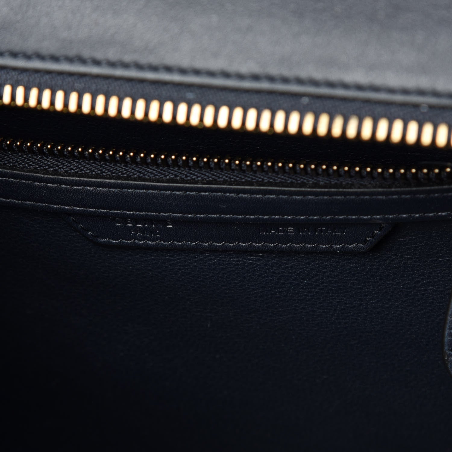 Celine Smooth Calfskin Striped Canvas Micro Luggage Navy Blue 6 of 11