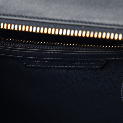 Celine Smooth Calfskin Striped Canvas Micro Luggage Navy Blue 6 of 11