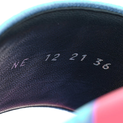 Christian Dior Canvas D-Flower Pop Embroidered Dway 10mm Slide Sandals 36 Pink Blue Multicolor 8 of 8