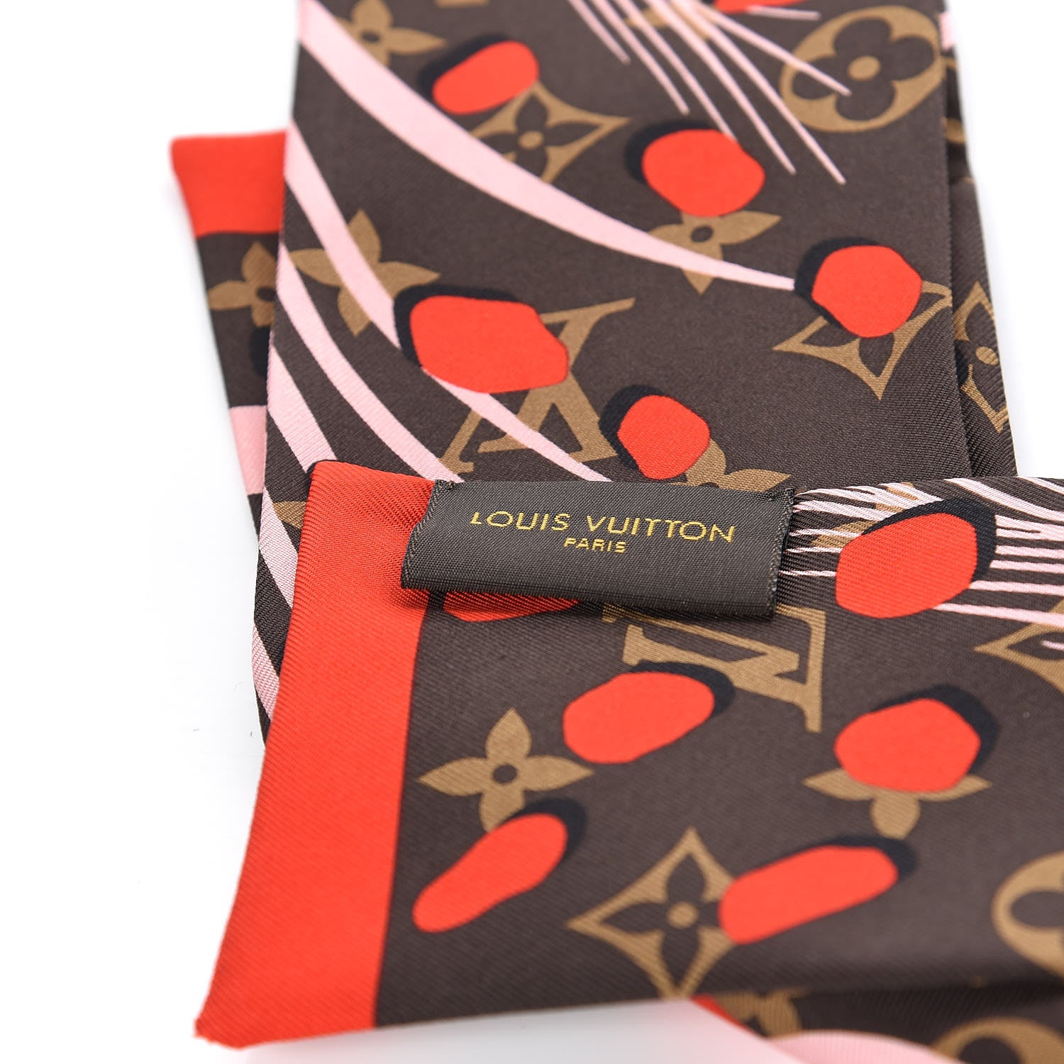 Louis Vuitton Silk Monogram Jungle Dots Bandeau Sugar Pink Poppy 3 of 4