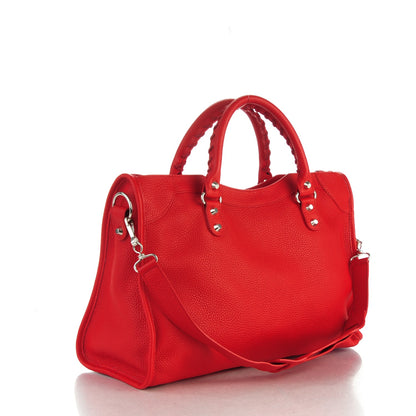 Balenciaga Vibrato Calfskin Classic Silver Hardware City Rouge Cerise 3 of 7
