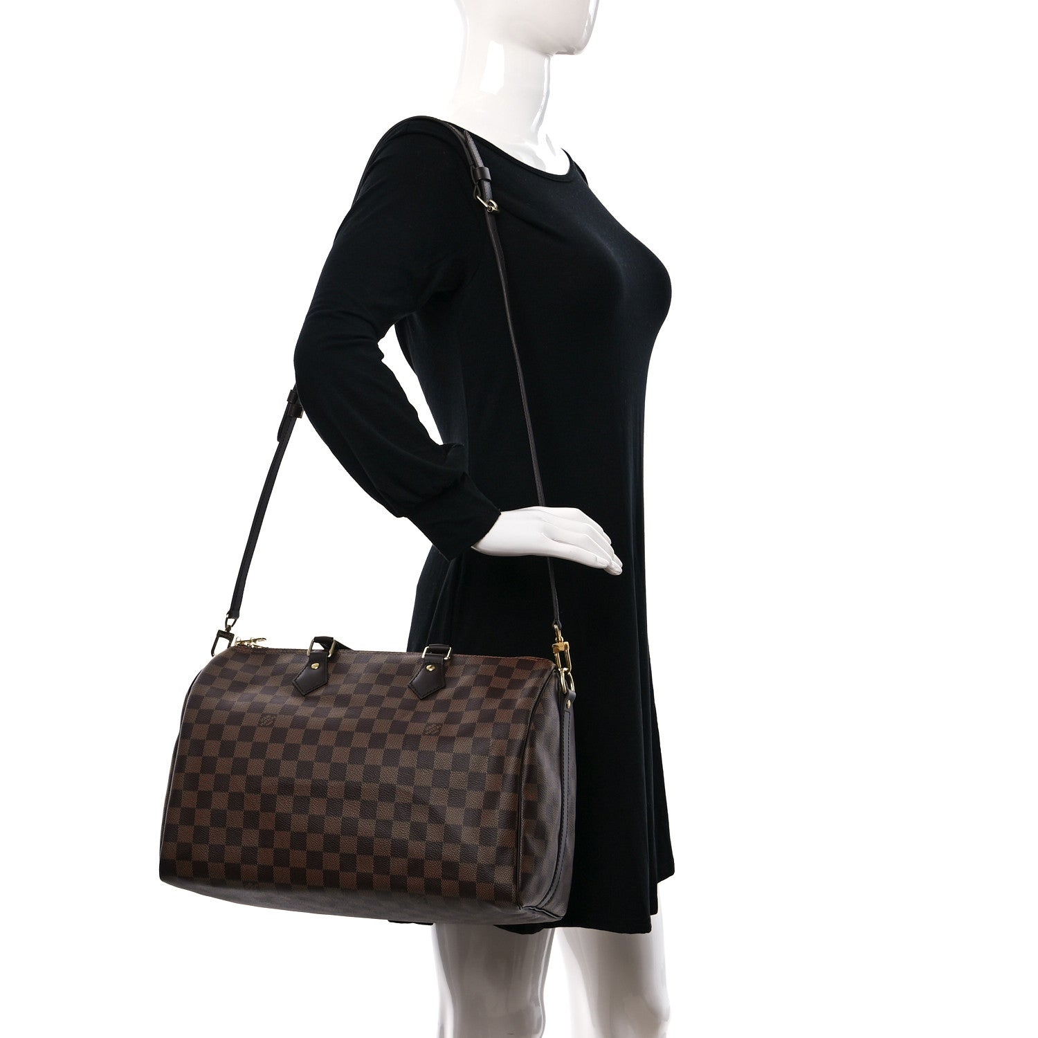 Louis Vuitton Damier Ebene Speedy Bandouliere 35 2 of 8