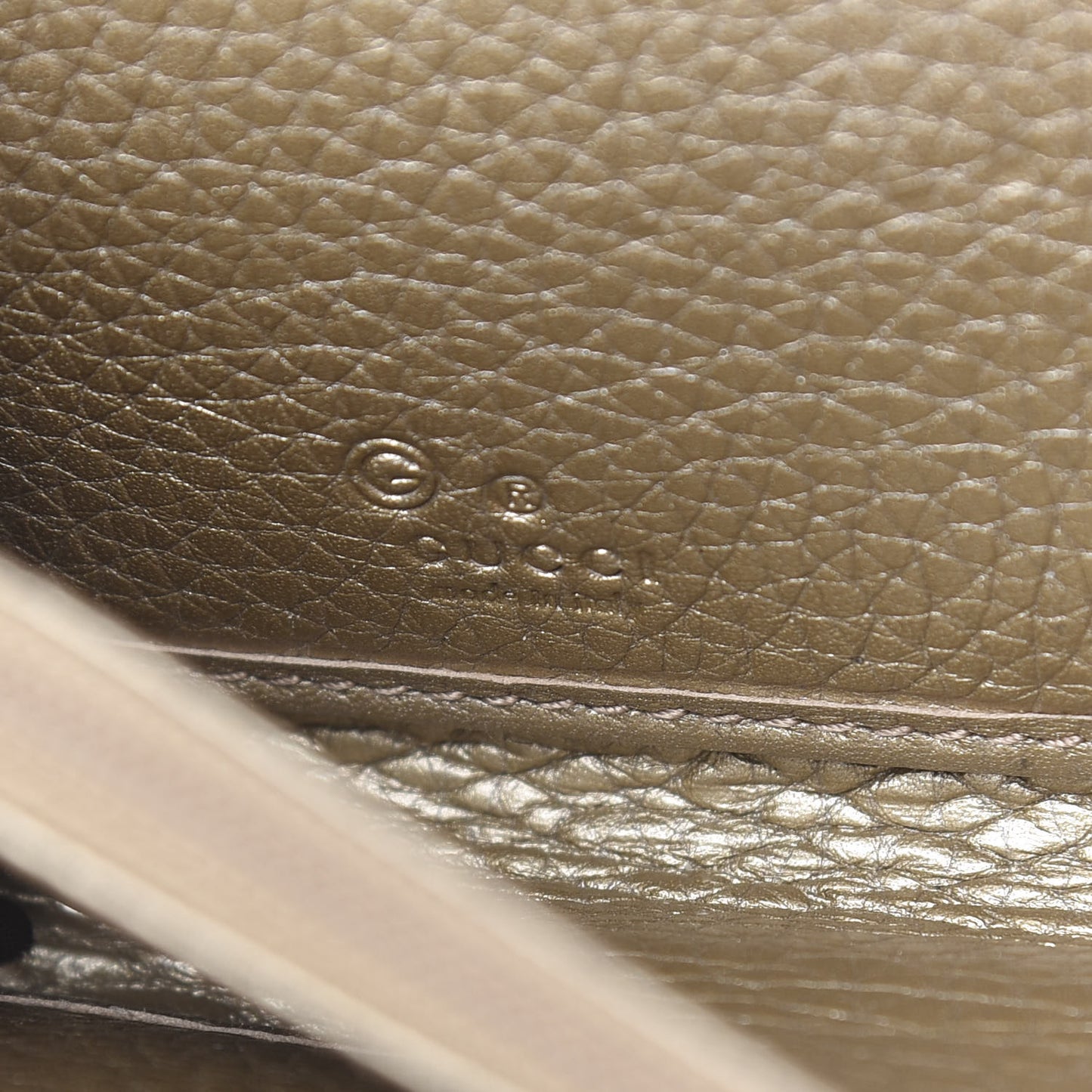 Calfskin Zip Around Wallet Gold