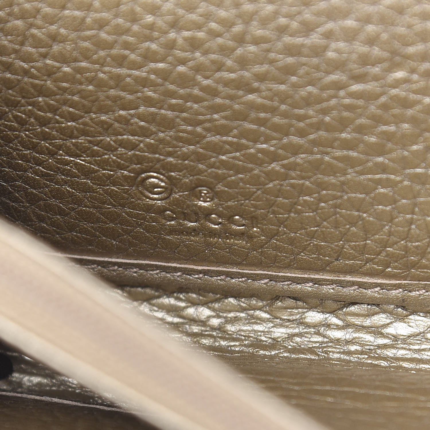 Gucci Calfskin Zip Around Wallet Gold 5 of 7