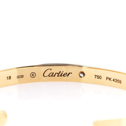 Cartier 18K Yellow Gold 1 Diamond LOVE Cuff Bracelet 18 3 of 3