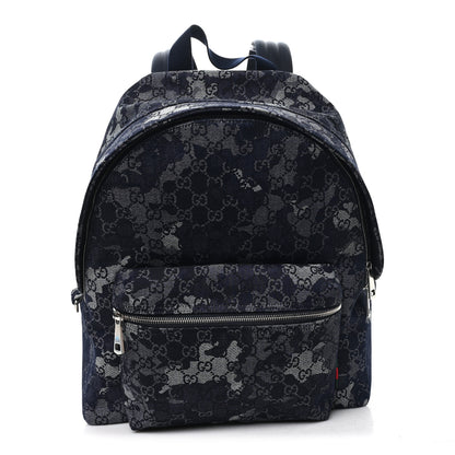 Gucci Denim Monogram Camouflage Large Backpack Blue 1 of 9