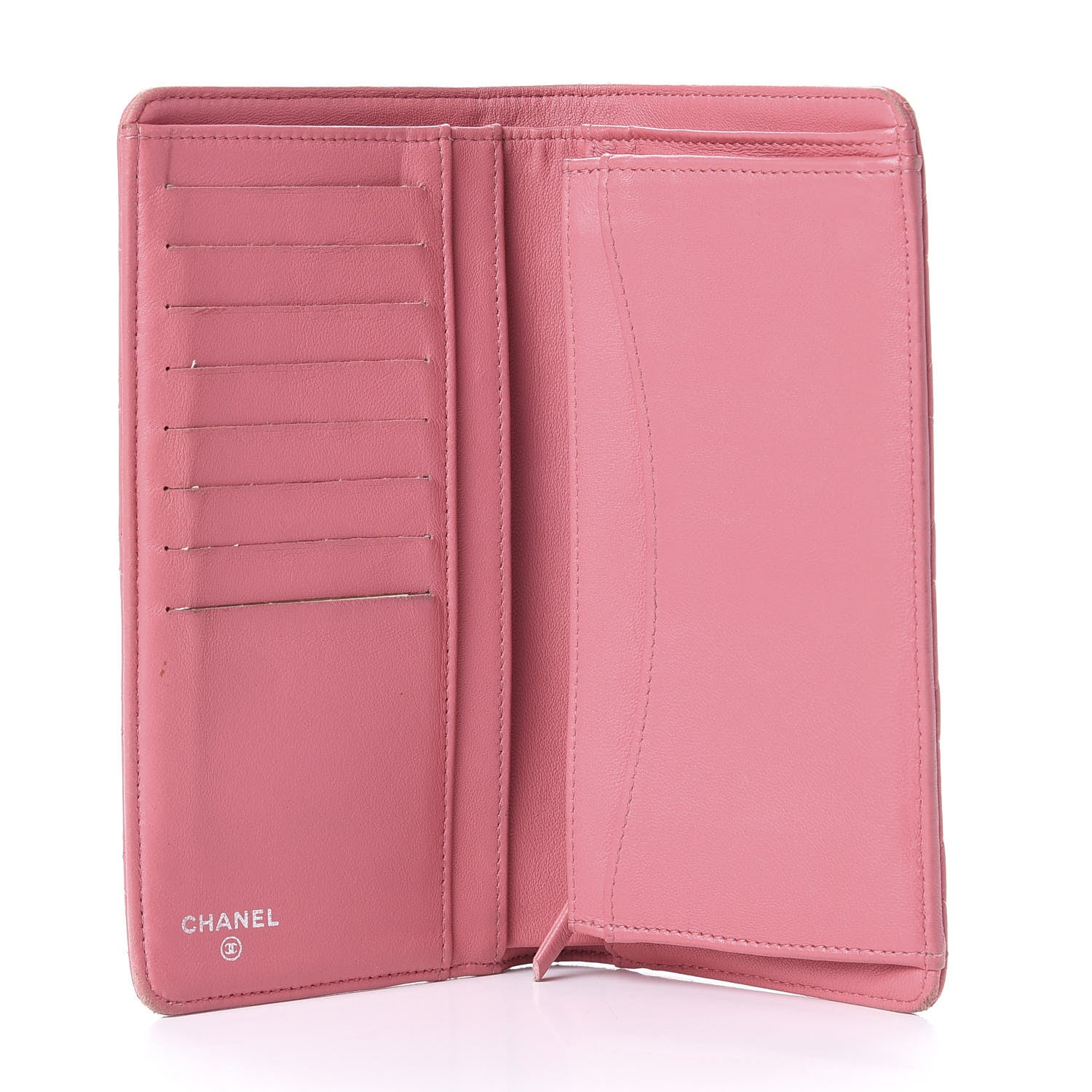 Chanel Lambskin Quilted Yen Wallet Pink 5 of 8