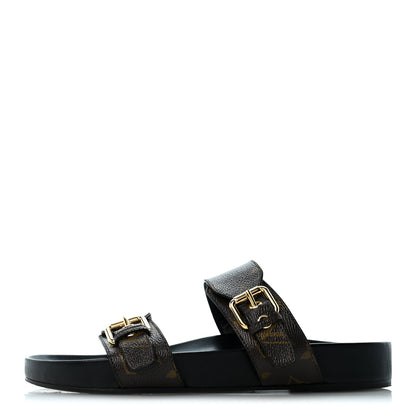 Louis Vuitton Monogram Bom Dia Mule Sandals 40 Black 1 of 11